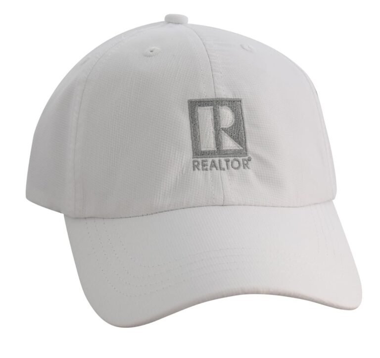 White baseball cap with the Realtor logo on the front