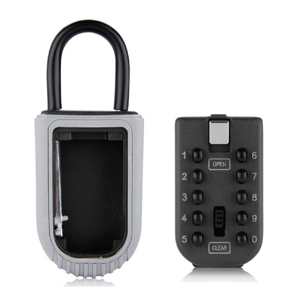 Key safe with a combination lock and open compartment