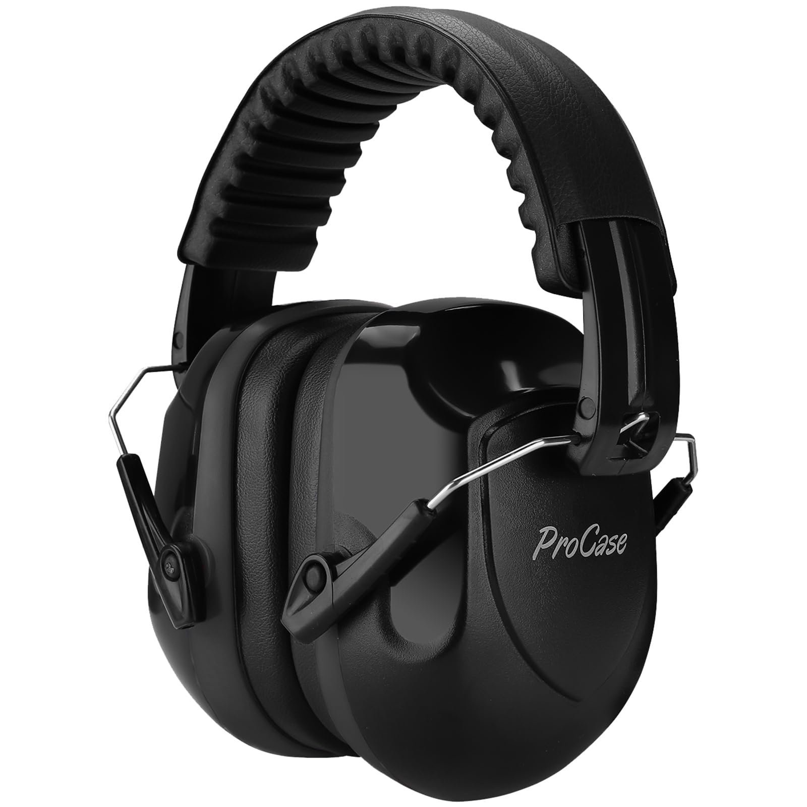 Black ProCase earmuffs with padded headband and adjustable metal arms