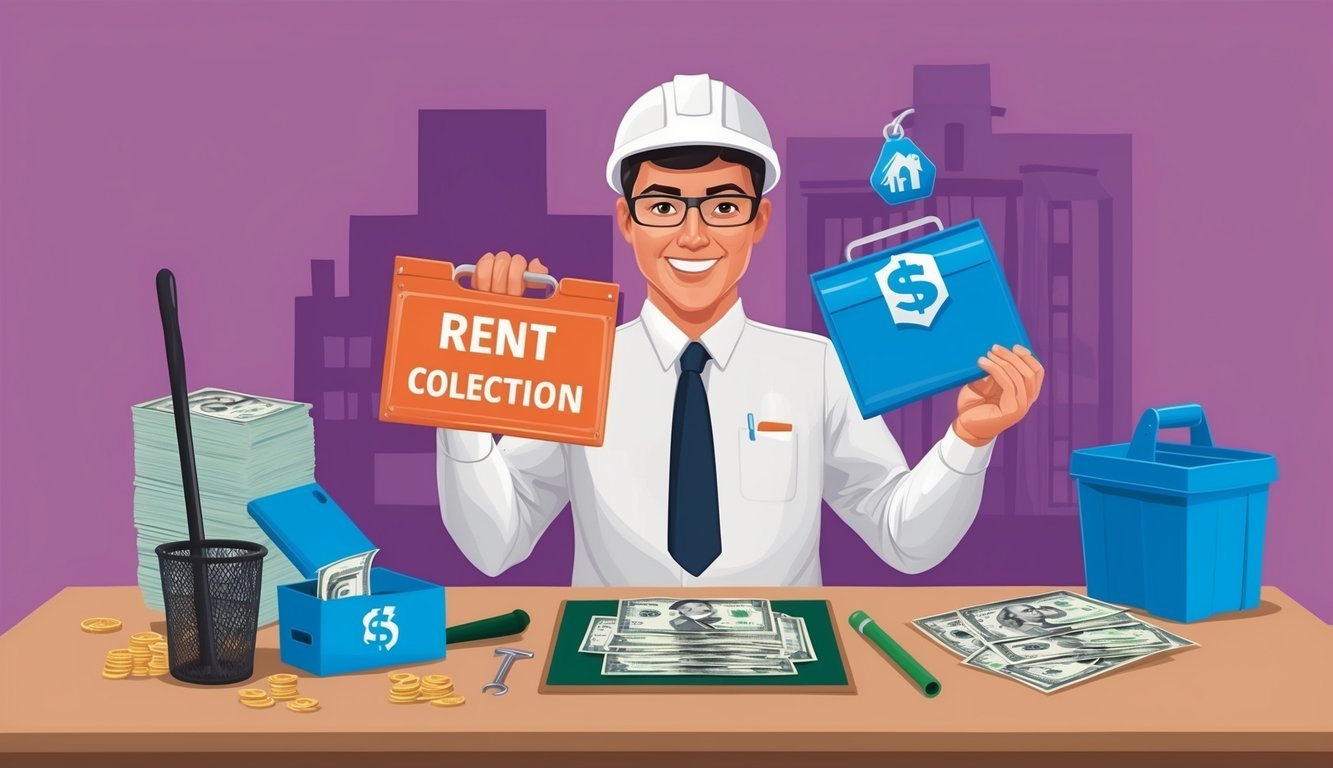 A property manager using various rent collection tools