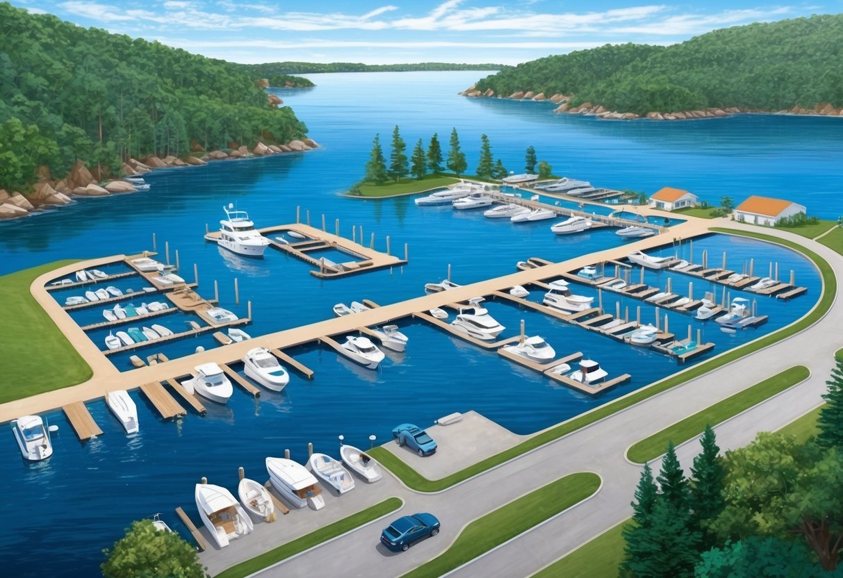 A serene marina nestled in a sheltered cove, with a variety of dock sizes and easy access to open water.</p><p>Well-maintained facilities and ample parking for boats and visitors