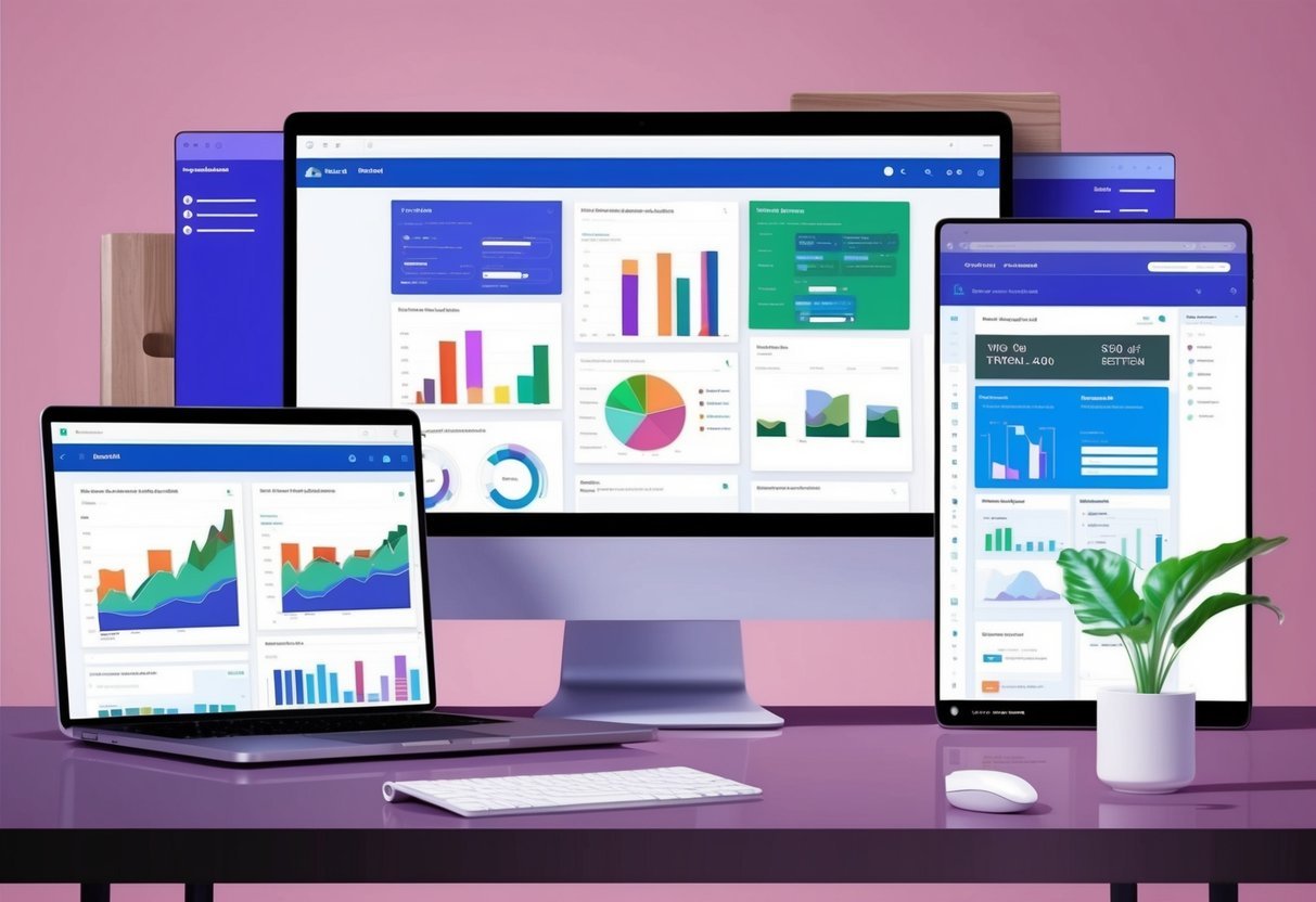 A computer screen with multiple open tabs showing real estate market analytics platforms